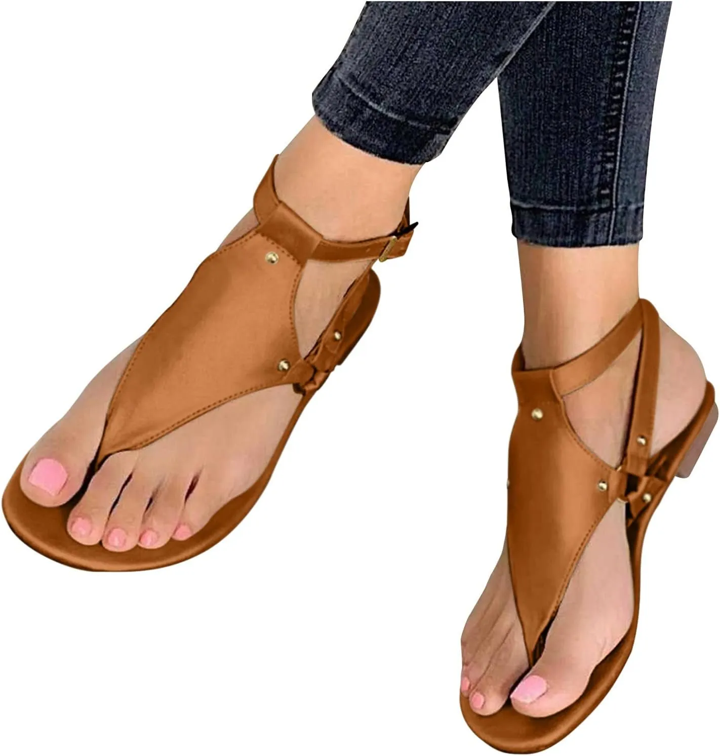 Orthopedic Sandals for Women, Women's Orthopedic Arch Support Sandals Casual Flat Sandals Comfortable Thong T-Strap Orthotic
