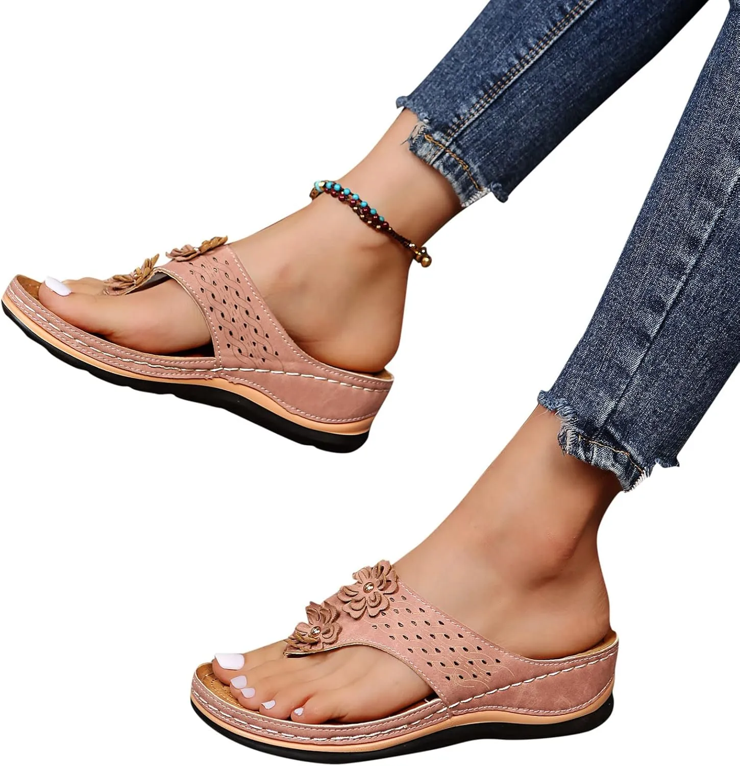 Orthopedic Sandals for Women,Womens Sandals with Arch Support Sandals Flip Flops Wedge Walking Sandals Platform Sandals Shoes