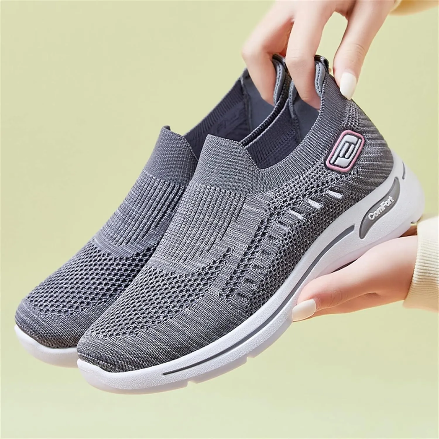 Orthopedic Shoes for Women Breathable Mesh Lightweight Mesh Casual Fashion Sneakers Wide Slip-on Tennis Shoes