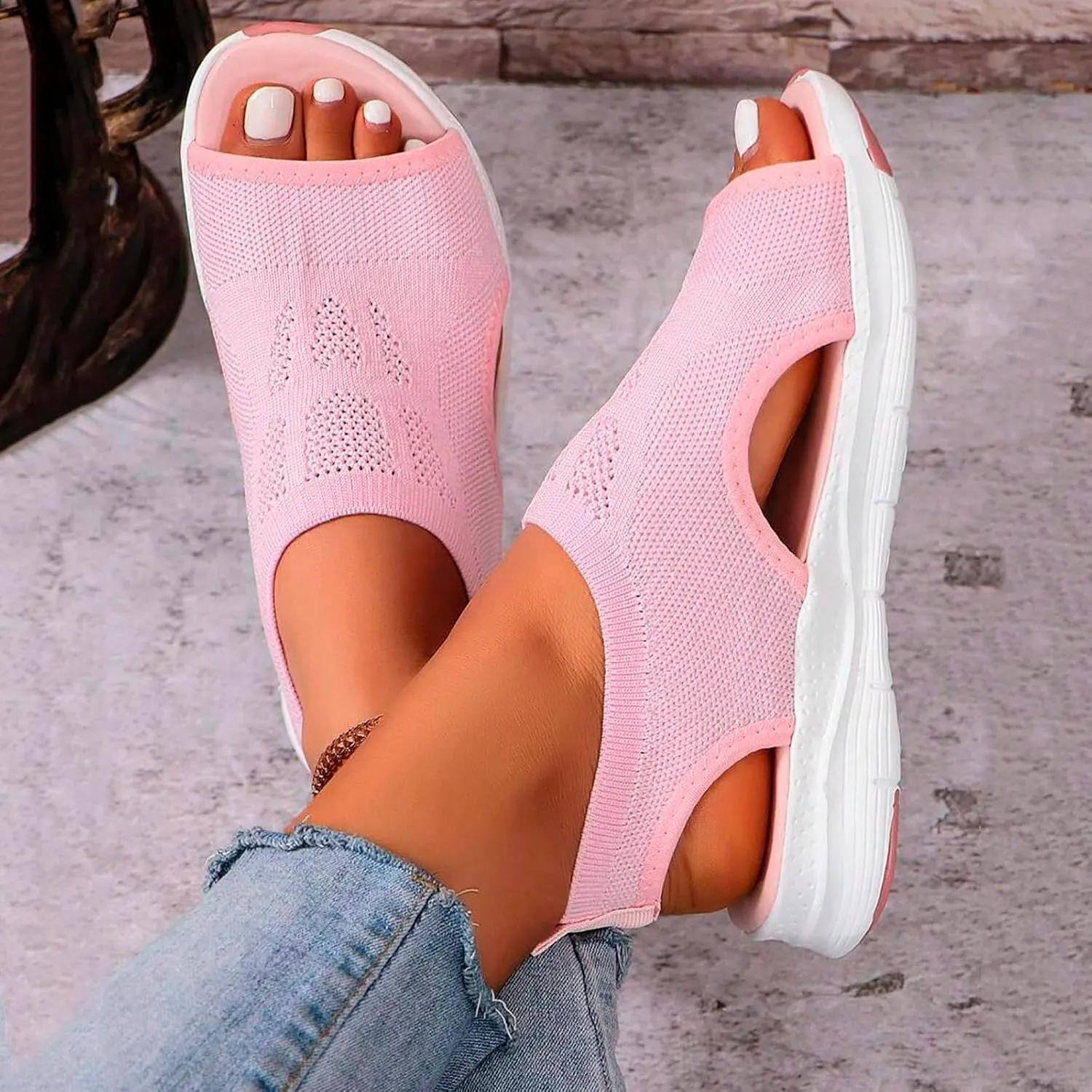 Orthopedic Walking Mesh Sandals for Women 2025,Summer Breathable Open Toe Beach Vacation Tennis Shoes Trendy Casual Arch Support Mesh Sandal