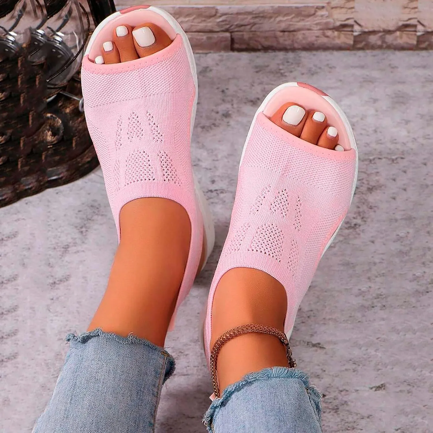 Orthopedic Walking Mesh Sandals for Women 2025,Summer Breathable Open Toe Beach Vacation Tennis Shoes Trendy Casual Arch Support Mesh Sandal