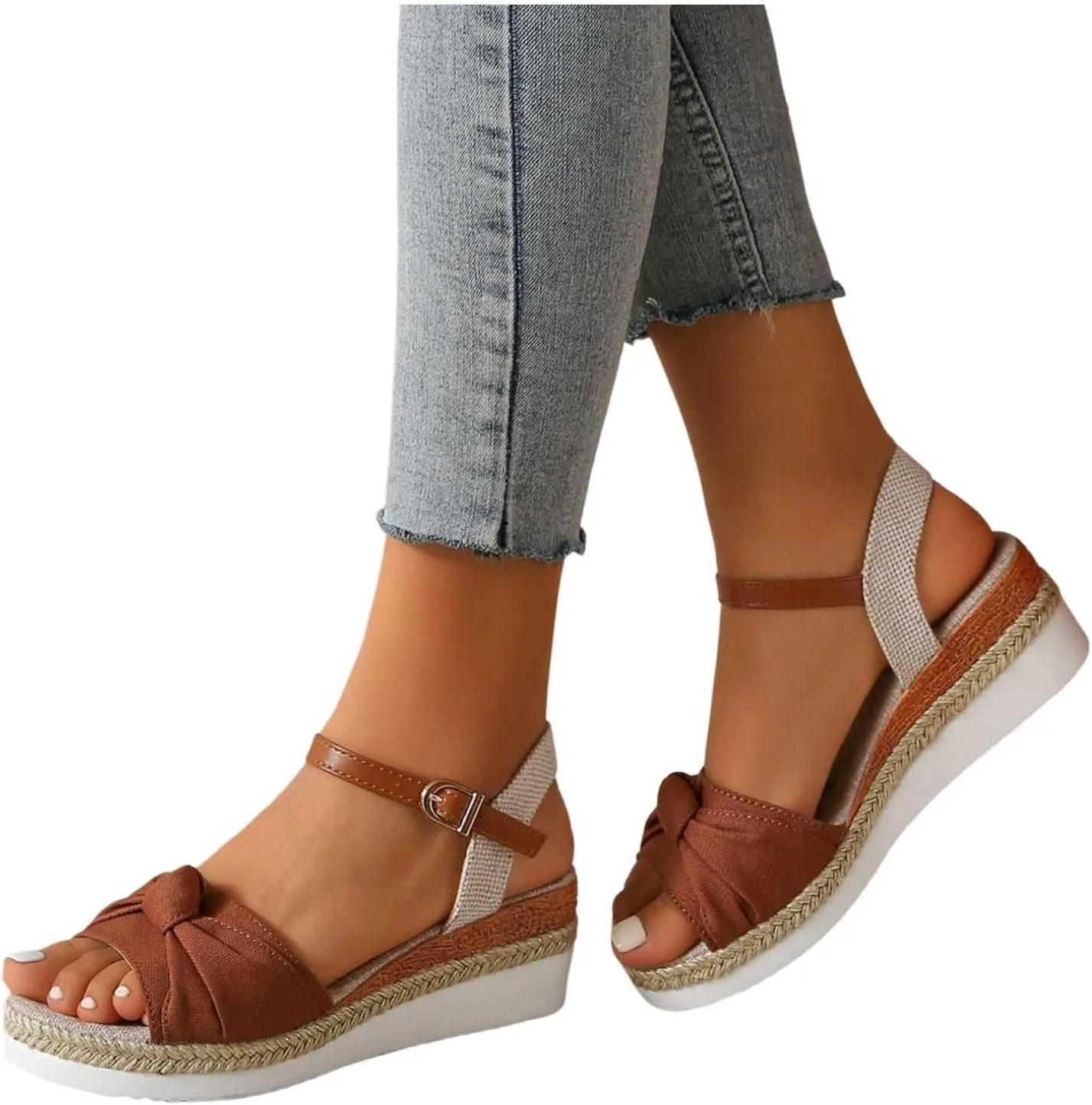 Orthopedic Wedge Sandals for Women 2024 Summer Dressy Open Toe Ankle Strap Platform Sandals Comfortable Wedges Sandals Shoes