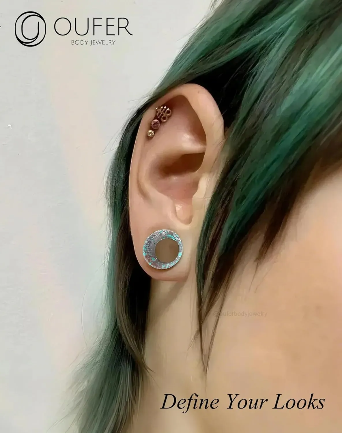OUFER 8PCS Silicone Tunnels, Flexible Ear Plugs, Colorful Silicone Gauges, Double Flared Flesh Ear Piercing Jewelry