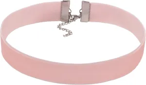 Paialco 3/4" Pale Pink Velvet Ribbon Gothic Choker Necklace 12-15 Inches, Basic Plain Belt