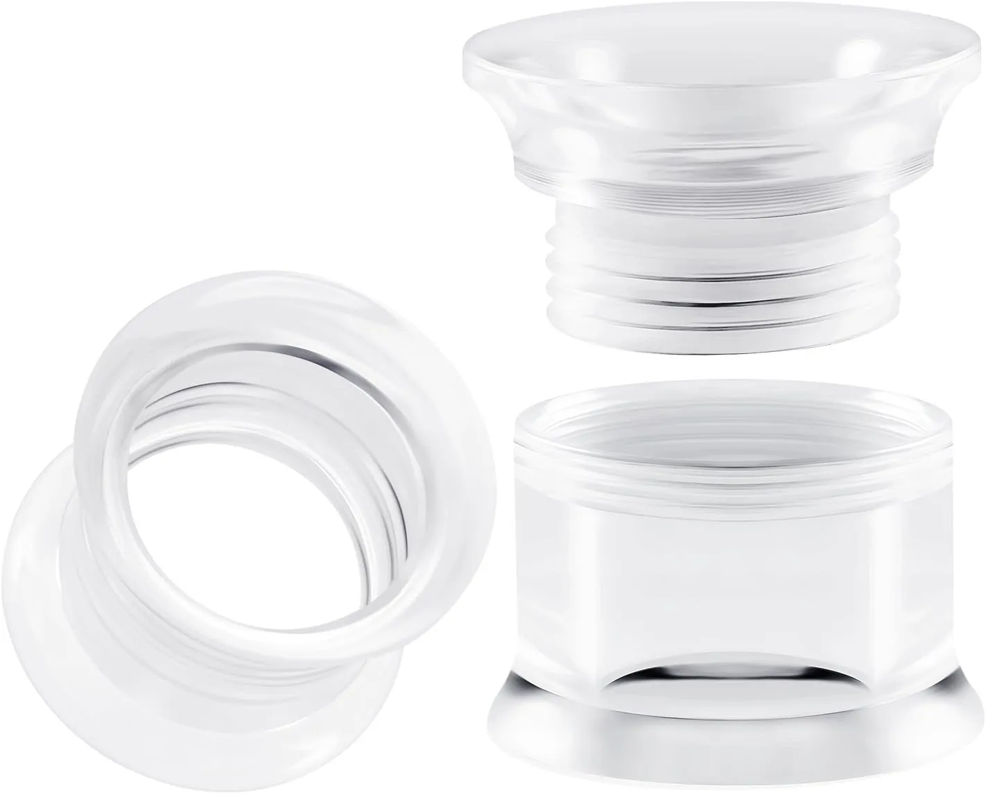 Pair of Acrylic Clear Double Flared Piercing Jewelry Ear Tunnel Earring Lobe Stretcher