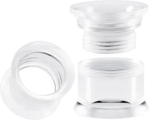 Pair of Acrylic Clear Double Flared Piercing Jewelry Ear Tunnel Earring Lobe Stretcher