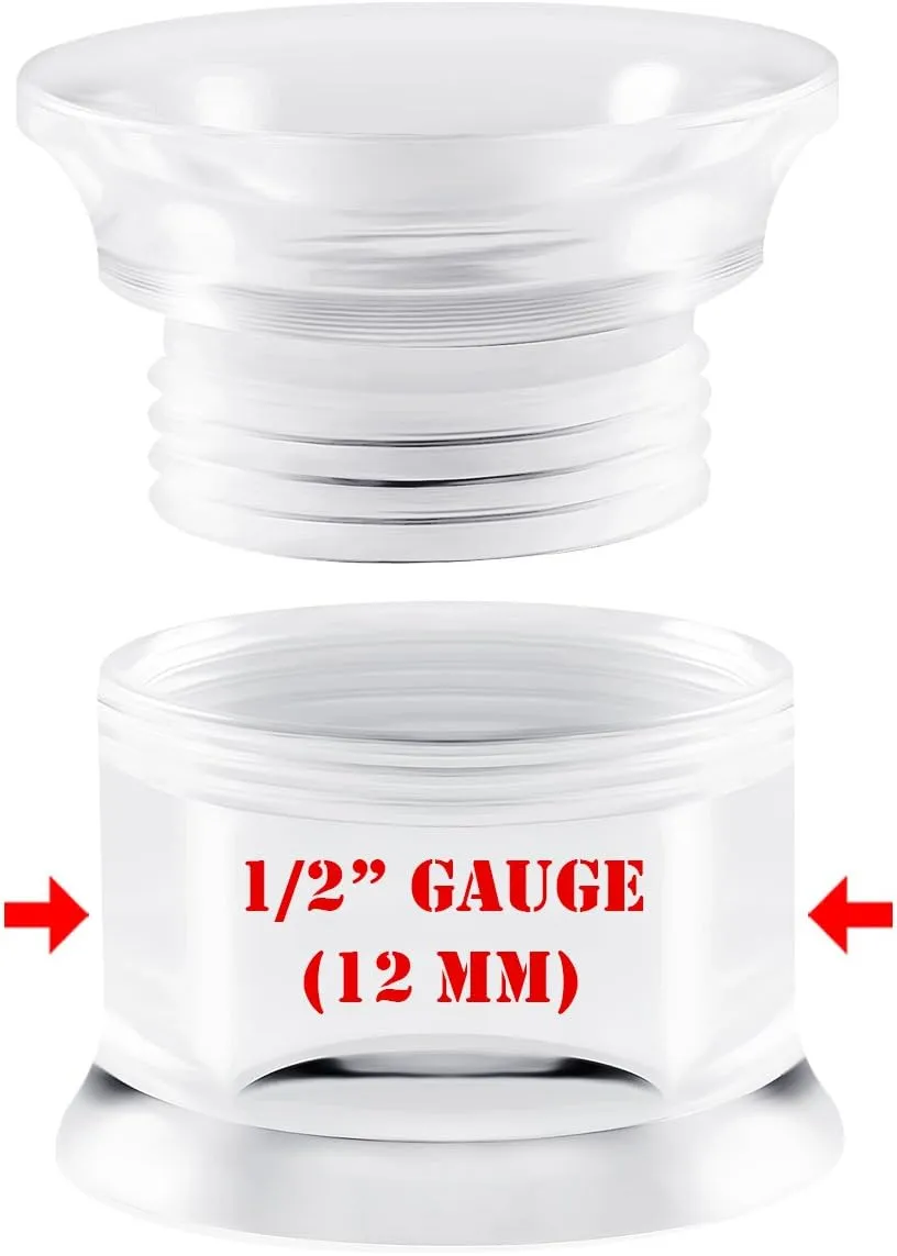 Pair of Acrylic Clear Double Flared Piercing Jewelry Ear Tunnel Earring Lobe Stretcher