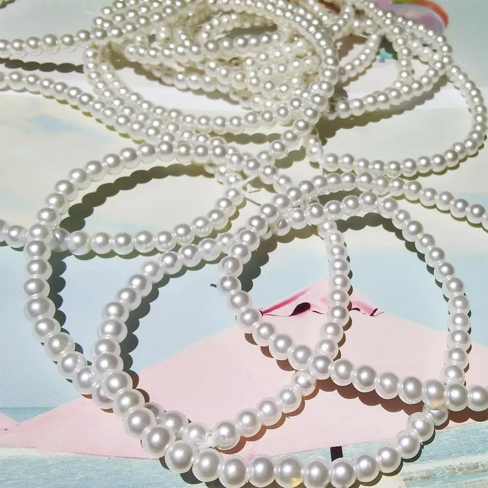 Pearl Bracelets for Women, Faux Elastic Pearl Bracelets Set with Card, Stretch Beaded Bracelets for Mother, Wife, Girlfriend, Daughters, Sisters, Friends, Bridal Bridesmaid