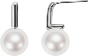 Pearl Drop Earrings  Classic Silver Pearl Stud Earrings, Versatile Jewelry for Women, Timeless Birthstone Dangle Earrings for Any Occasion