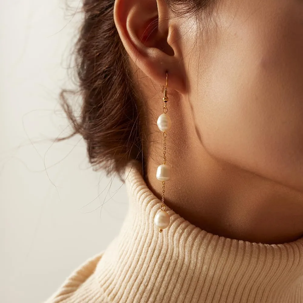 Pearl Drop Earrings for Women, Bridesmaids Earrings, Bridal Earrings, Freshwater Pearl Earrings for Wedding Jewelry Gifts
