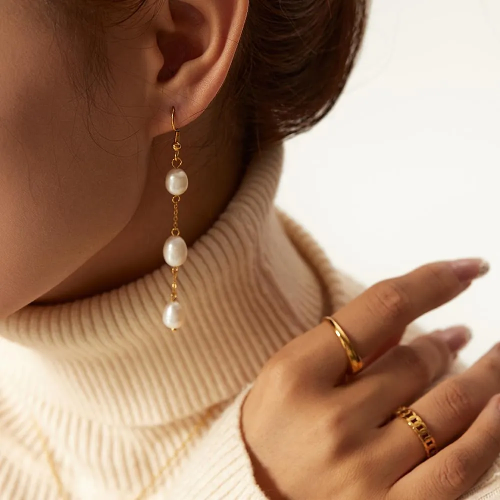 Pearl Drop Earrings for Women, Bridesmaids Earrings, Bridal Earrings, Freshwater Pearl Earrings for Wedding Jewelry Gifts