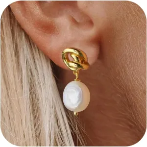 Pearl Earrings for Women Prom Earrings Dainty Formal Pearl Earring Bride Wedding Gold Pearls Drop Earring Pearls Jewelry for Women Trendy 2025