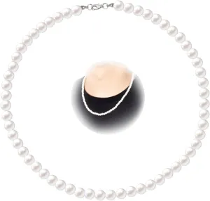 Pearl Necklace for Men Faux Pearl Necklace Pearl Choker Necklace White Round Pearl Layered Necklace for Women Men