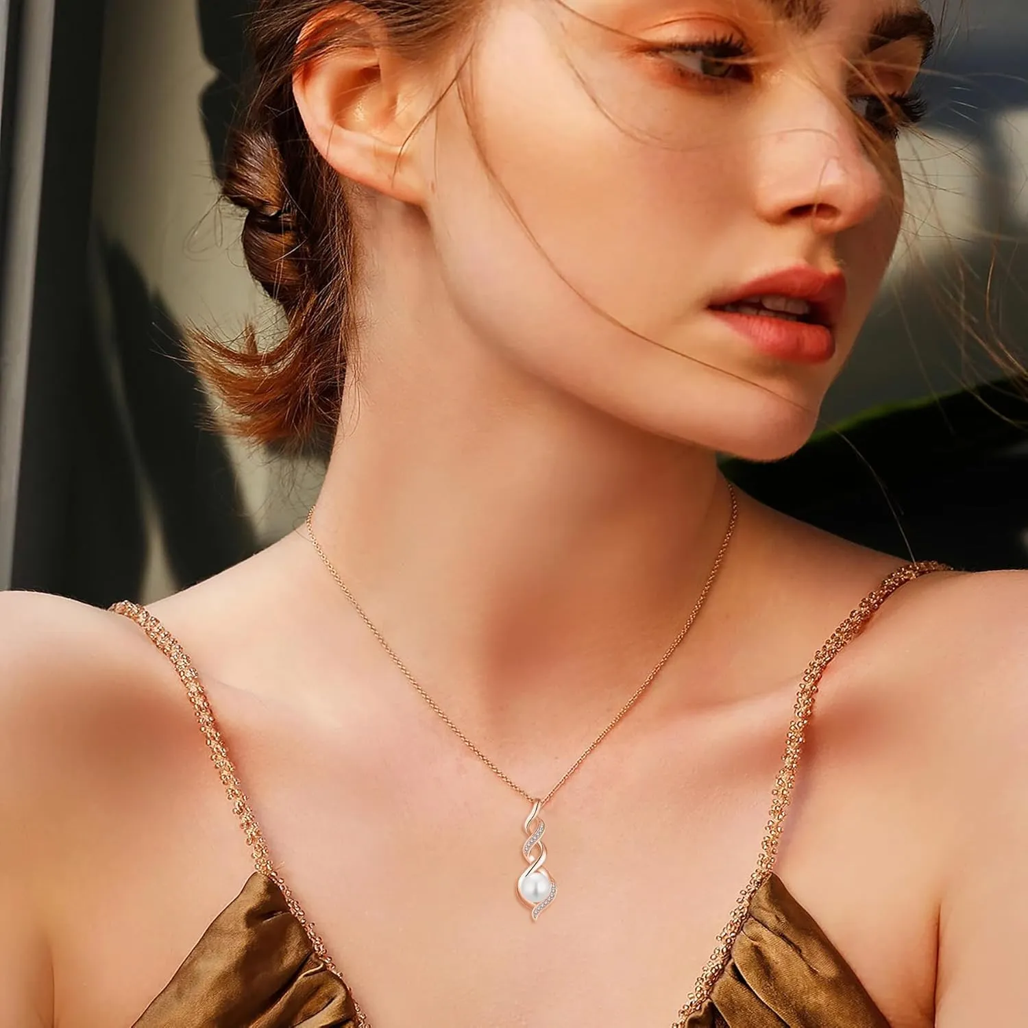 Pearl Necklace for Women 925 Sterling Silver Pearl Pendant Necklace Dainty Single Real Pearl Necklace Birthday Anniversary Jewelry Gifts for Wife Her