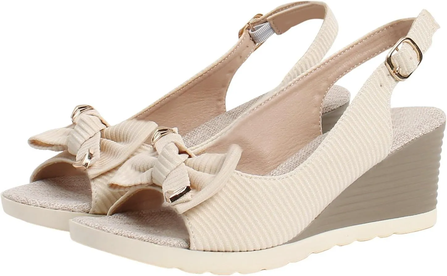 Platform Wedge Sandals for Women 2025, Womens Open Toe Buckle Ankle Strap Dressy Summer Platform Wedge Sandals, Ladies Comfortable Wedding Party Dress Shoe Wide Width Orthopedic Shoes