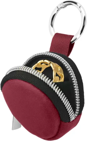 Portable Ring Organizer Case with Keychain, Traveling Ring Holder Storage Bag, Anti-Lost Keychain Container for Smart Rings, Jewelry (1, Burgundy)