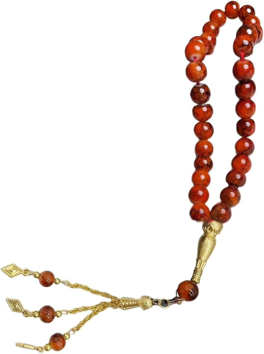 Prayer Beads Bracelet,Elegant Glass Prayer Beads Rosary Hand Chain 33 Bead Bracelet Meditation Rosary Jewelry for Men and Women