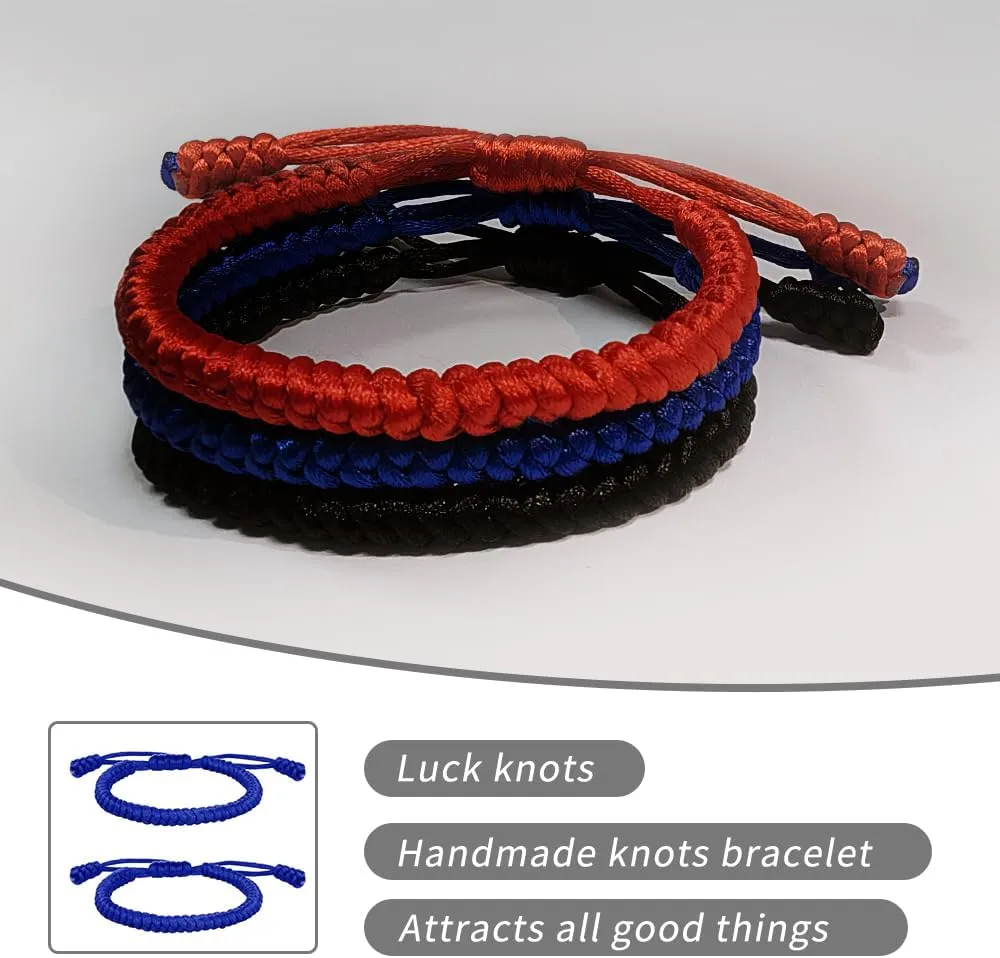 Red Bracelets for Women Protection Red Protection Bracelet Valentines Gift Red String Bracelet String Men 2PCS Valentines Day Gift for Couple Friend Gifts for Women Birthday Gifts Red Blue Black
