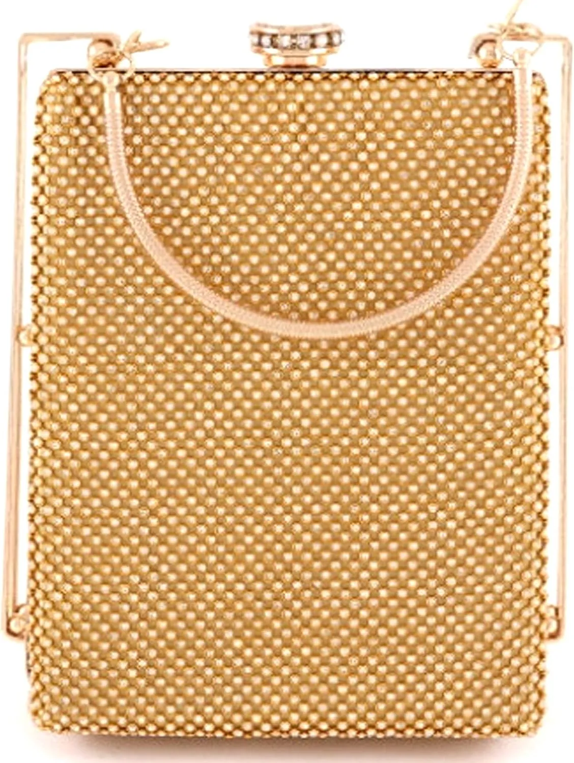 Rhinestone Gold Tone Wedding Evening bag Clutch