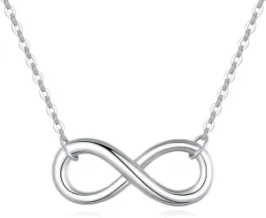 Rhodium Plated 925 Sterling Silver Infinity Necklaces for Women, 18 Inch