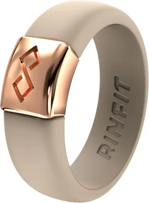 Rinfit Silicone Rings for Women 6mm Wide & Men 7mm Wide, 2mm Thick - Silicone Wedding Bands- Infinity Ring with Metal Plate - Patented Design