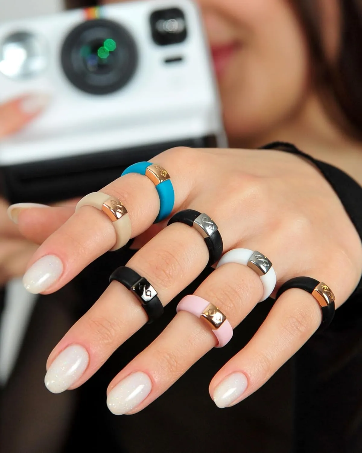 Rinfit Silicone Rings for Women 6mm Wide & Men 7mm Wide, 2mm Thick - Silicone Wedding Bands- Infinity Ring with Metal Plate - Patented Design