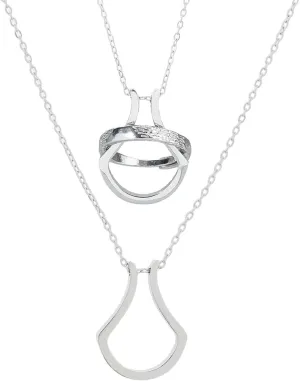 Ring Holder Necklaces 15.83 inch Stainless Steel Ring Keeper Necklaces Wedding Engagement Ring Saver Pendant for Women Ladies Wife