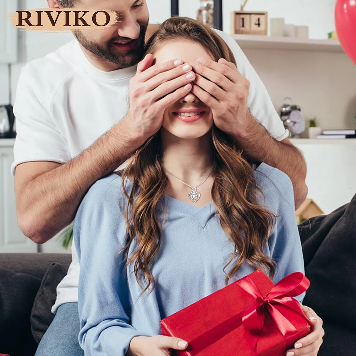 RIVIKO Infinity Heart Symbol Necklace for Women 925 Sterling Silver Love Heart Pendant Valentine's Day Mother's Day Anniversary Birthday Christmas Jewelry Gifts for Women Mom Wife Sister Her Friends