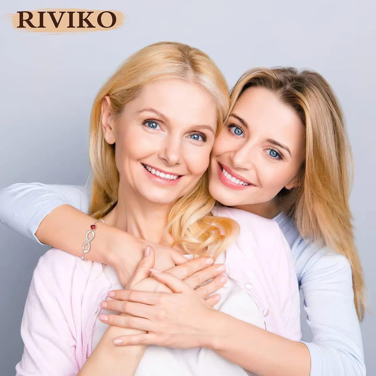 RIVIKO Infinity Love Heart Symbol Charm Bracelet for Women 925 Sterling Silver Adjustable Birthday Valentines Day Christmas Mothers Day Jewelry Gift for Mom Women Wife Her Friends