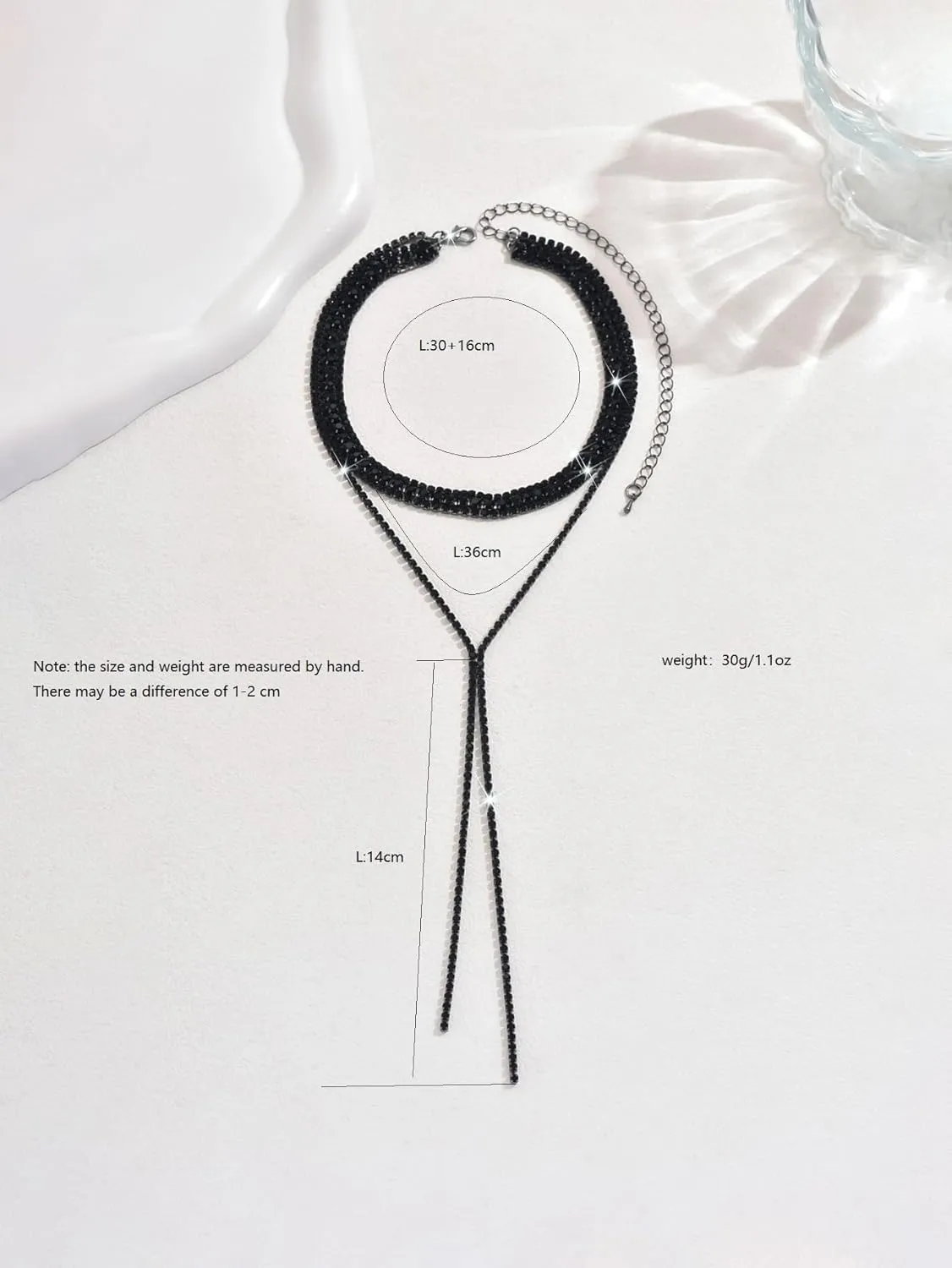 Ronglry Rhinestone Choker Necklace for Women Silver Diamond Choker Necklaces for Women Sparkly Crystal Rhinestone Necklace for Women Silver Chokers for Women Party Prom Wedding Jewelry Accessories