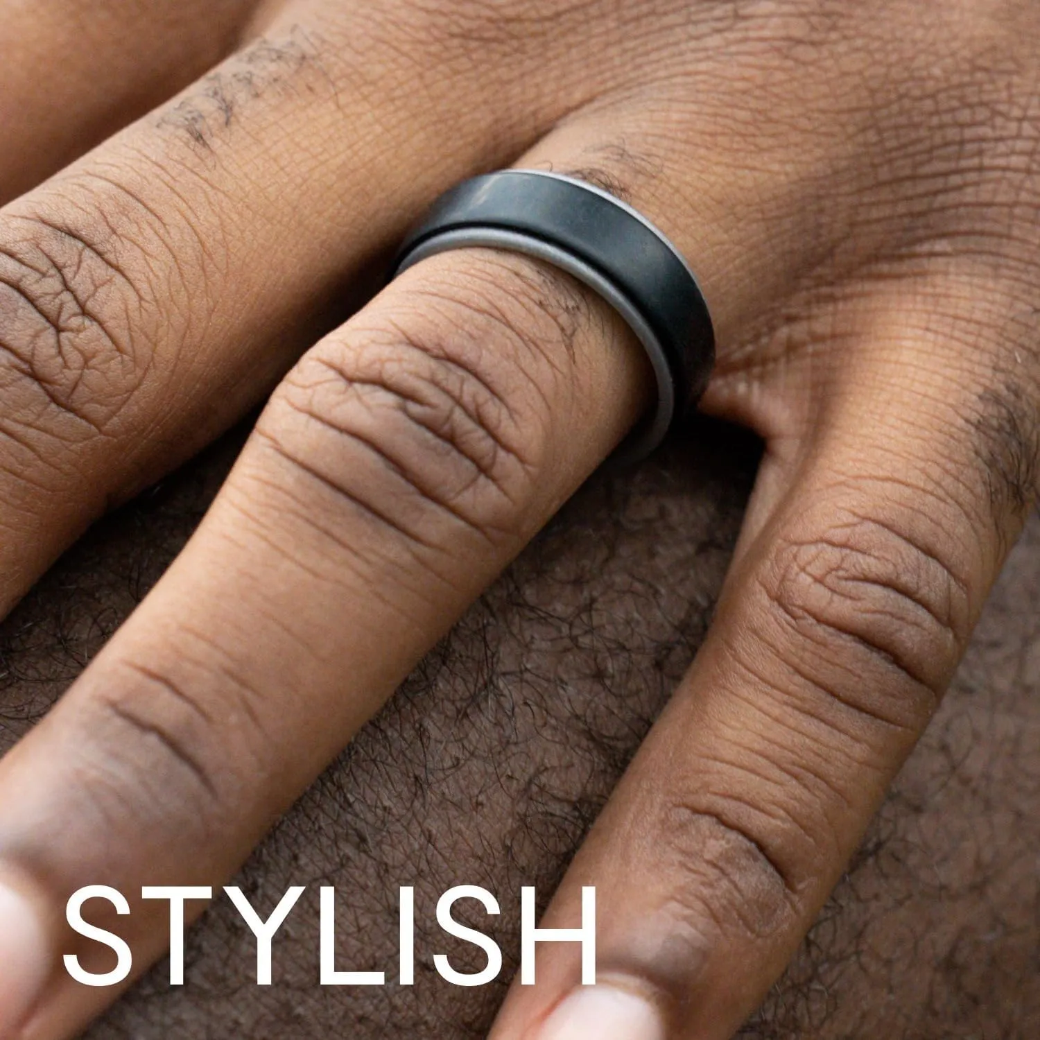 ROQ Silicone Rubber Wedding Ring for Men, Comfort Fit, Men's Wedding Band, Durable, Breathable Rubber Engagement Ring/Band, Step Edge, Multi Packs, Multi Colors