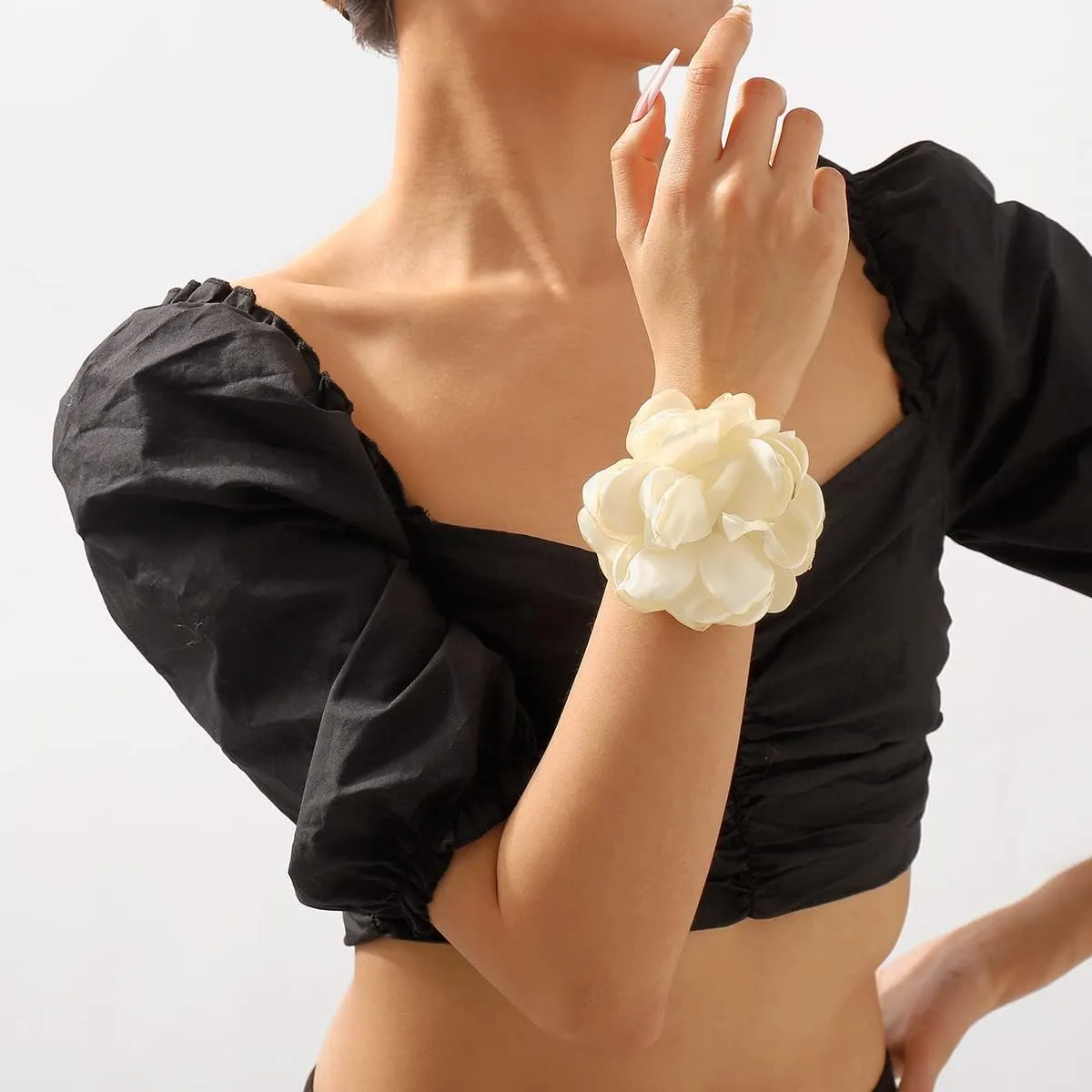 Rose Black Velvet Floral Choker Necklace - Camellia Daisy Rosette - Spring Summer Flower Jewelry