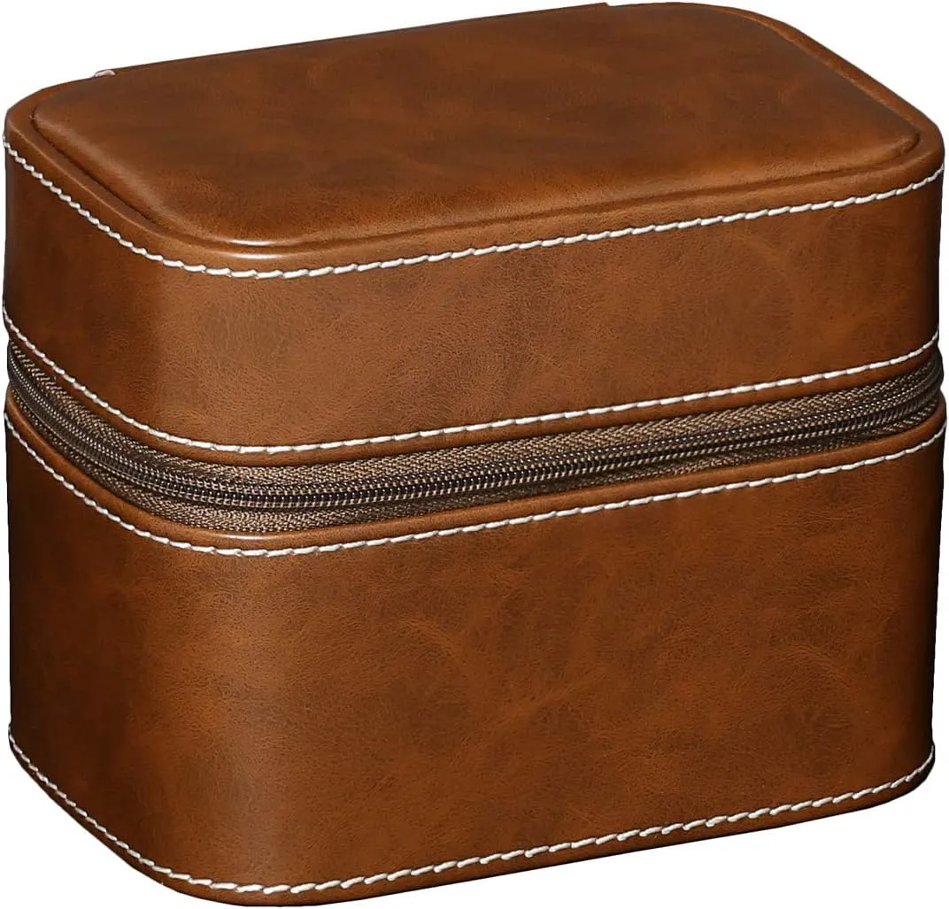 ROTHWELL 2 Watch Travel Case Storage Organizer for 2 Watches | Tough Portable Protection w/Zipper Fits All Wristwatches & Smart Watches Up to 50mm