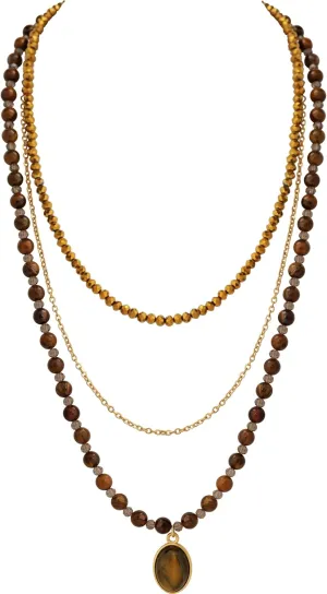 Sacina Layered Created-Tiger Eye Crystal Choker, Boho Hippie Summer Beach Necklace, Crystal Necklace, Hippie Jewelry, Christmas Jewelry Gift for Women