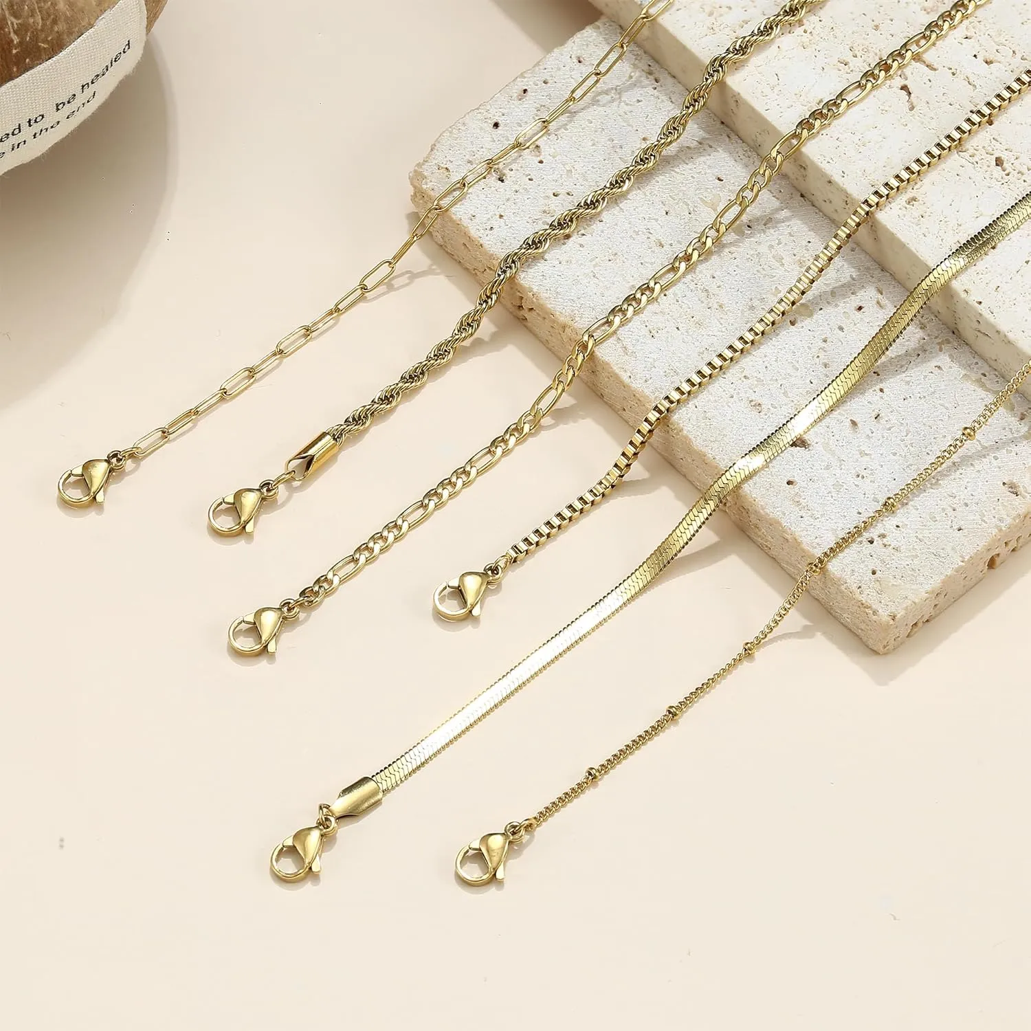 Sanfenly Gold Bracelets for Women, 14K Real Gold Plated Bracelets for Women Dainty Gold Bracelets Waterproof Chain Stackable Bracelets Cuban Link Paperclip Gold Bracelet Stack Jewelry for Women