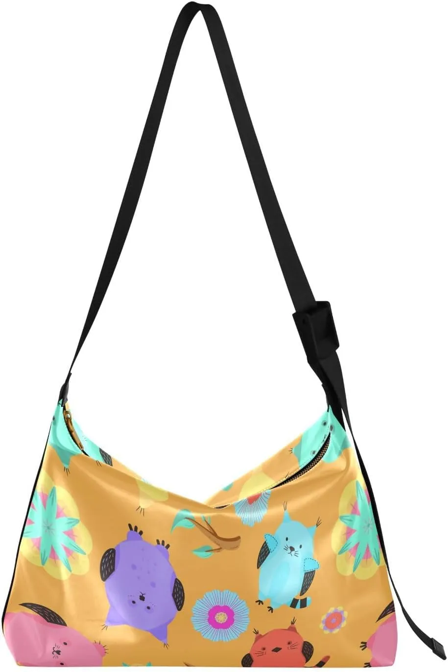 Seamless Pattern Background Cute Owls Hobo Crossbody Bags for Women Leather Large Shoulder Bag Cross Body Trendy Womens Tote Bags Handbag for Travel Shopping