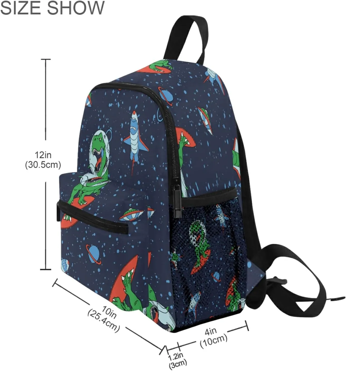 senya Astronaut Dinosaur Kids Backpack with Chest Clip, Toddler Schoolbag Preschool Bag for Girls Boys