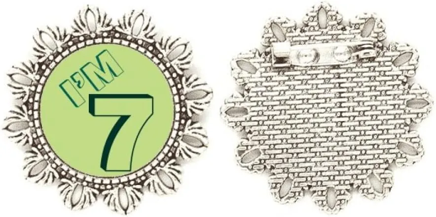 Seven Age Digital Birthday Silver Flower Brooch Hook Pin Breastpin