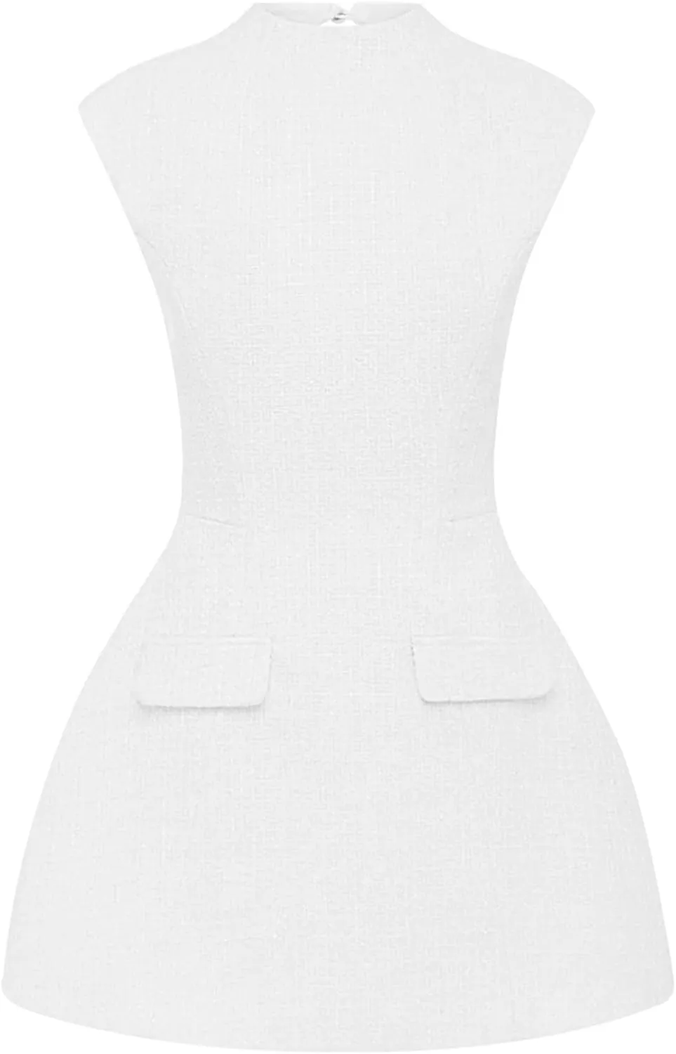 SHESEEWORLD Women's Cap Sleeve Mock Neck Sexy Cutout Backless Button Mini Dress A Line High Waist Slim Cocktail Party Dresses