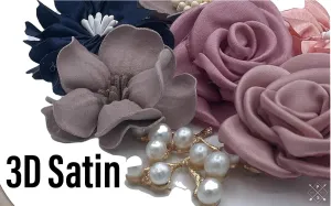 Shiiriin Women's 3D Floral Pearl Clutch Purse perfect for Bridal, Wedding, evening and Parties