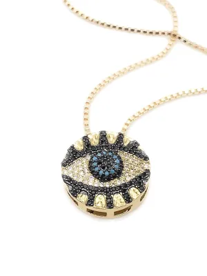 SIFRIMANIA Evil Eye Pendant Necklace 17.2 Inches Box Chain