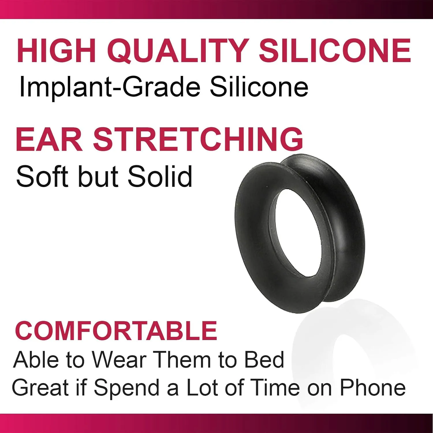 Silicone Double Flared Ear Plugs - Sold as a Pair