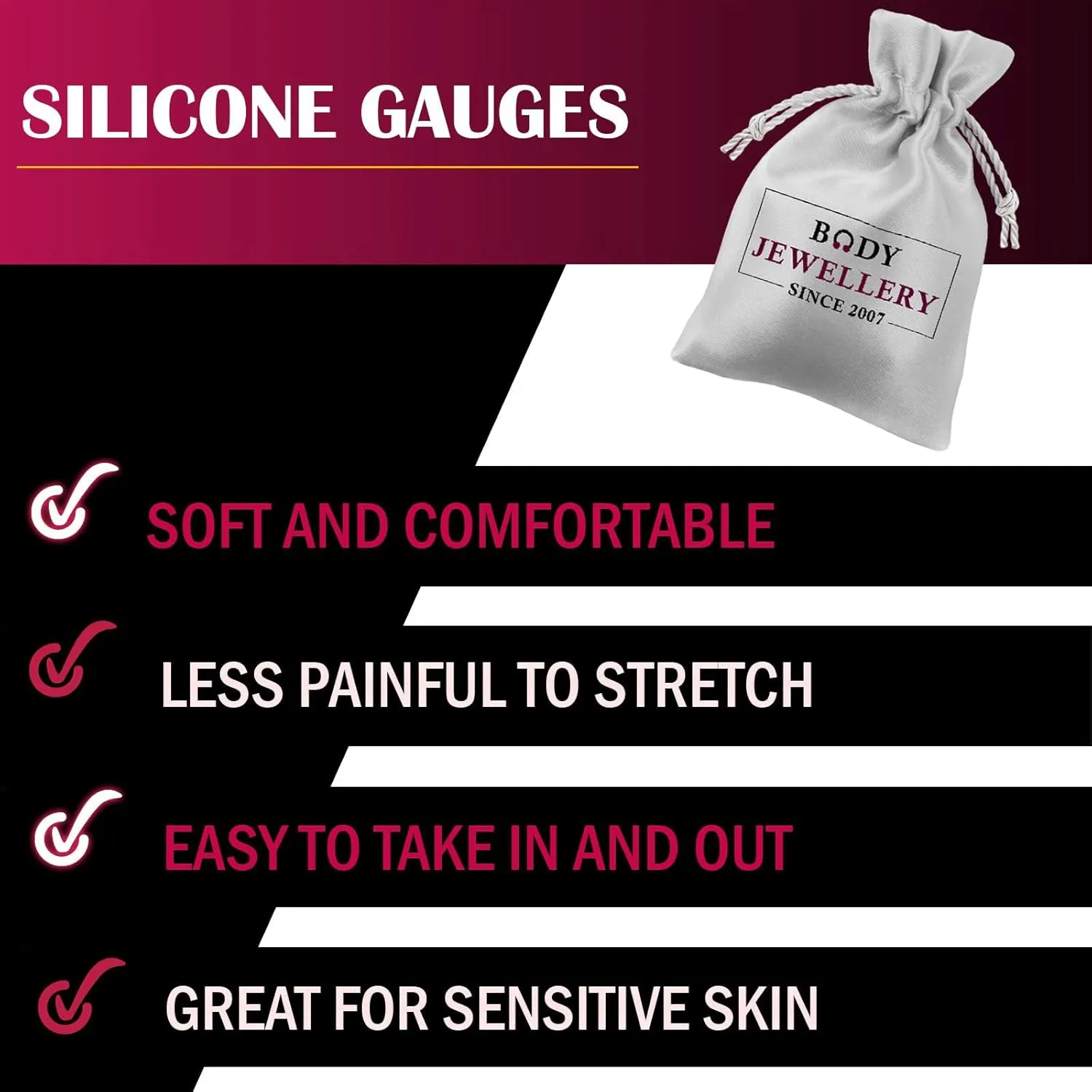 Silicone Double Flared Ear Plugs - Sold as a Pair