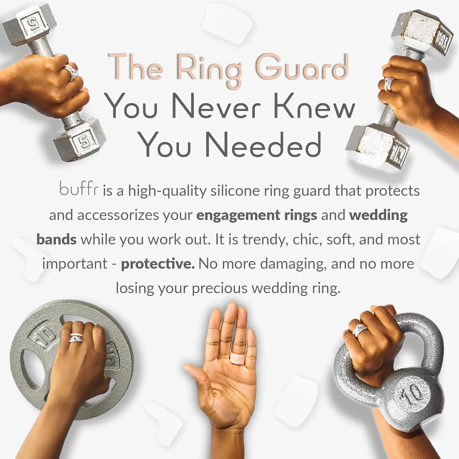 Silicone Ring Protector for Working Out  Wedding Band Guard for Gym & Fitness  Secure, Non-Slip Rubber Ring Cover for Women