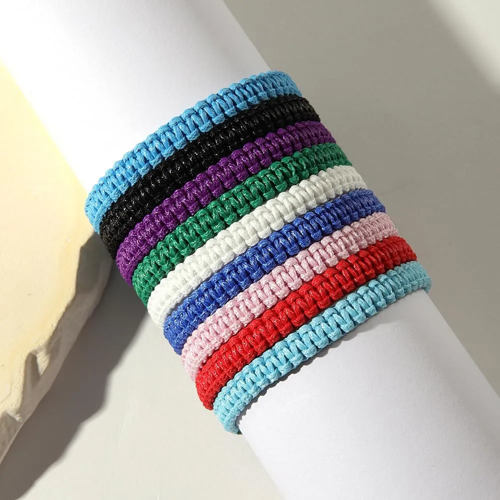 Simple Handmade Knitted String Bracelets Adjustable Braided Rope Bracelets Anklet Kabbalah Protection Waterproof Summer Beach All-matching Surfer Bracelets Anklet Lucky Jewelry