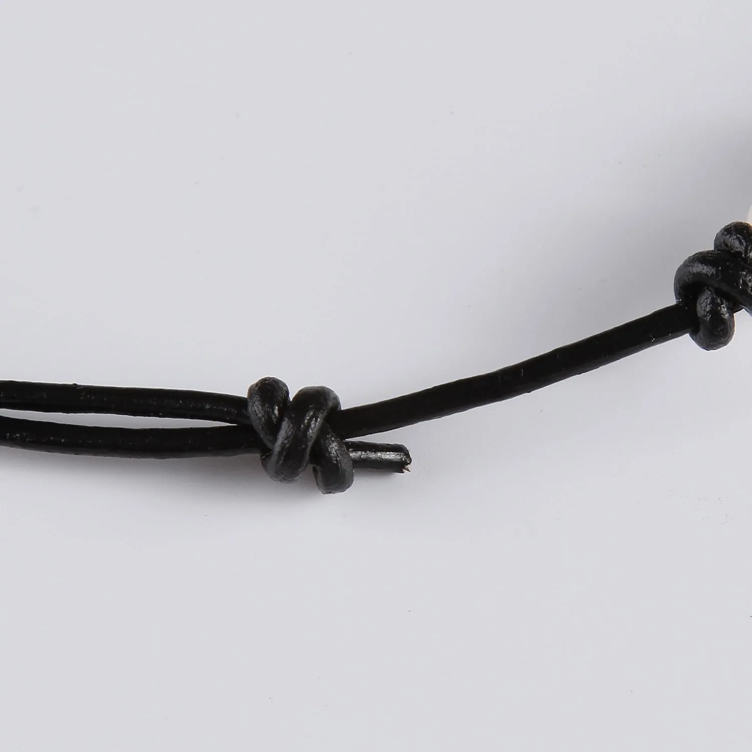 Single Turquoise Choker Necklace on Black Leather Cord for Men/Women