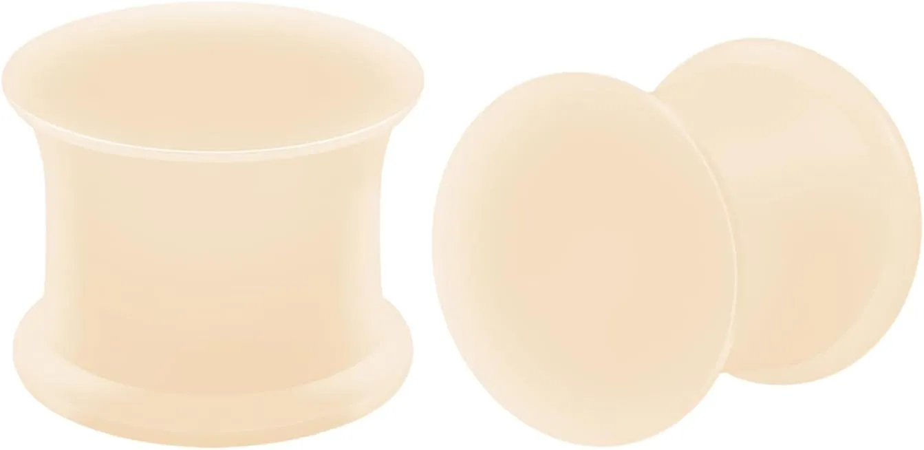 Skin Implant grade sili Double Flare Flesh Tunnels Ear Plugs Stretching Stretchers Piercing SI03 2Pcs