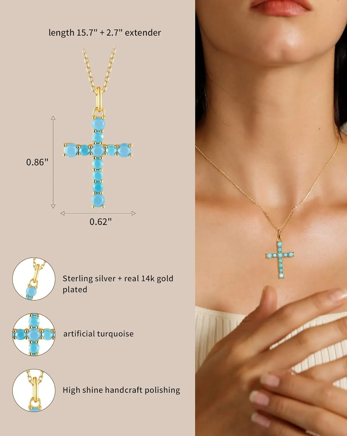 S.Leaf Cross Necklace for Women Gold Diamond Cross Necklaces for Women Sterling Silver Cross Pendant Necklaces for Women Birthday Anniversary