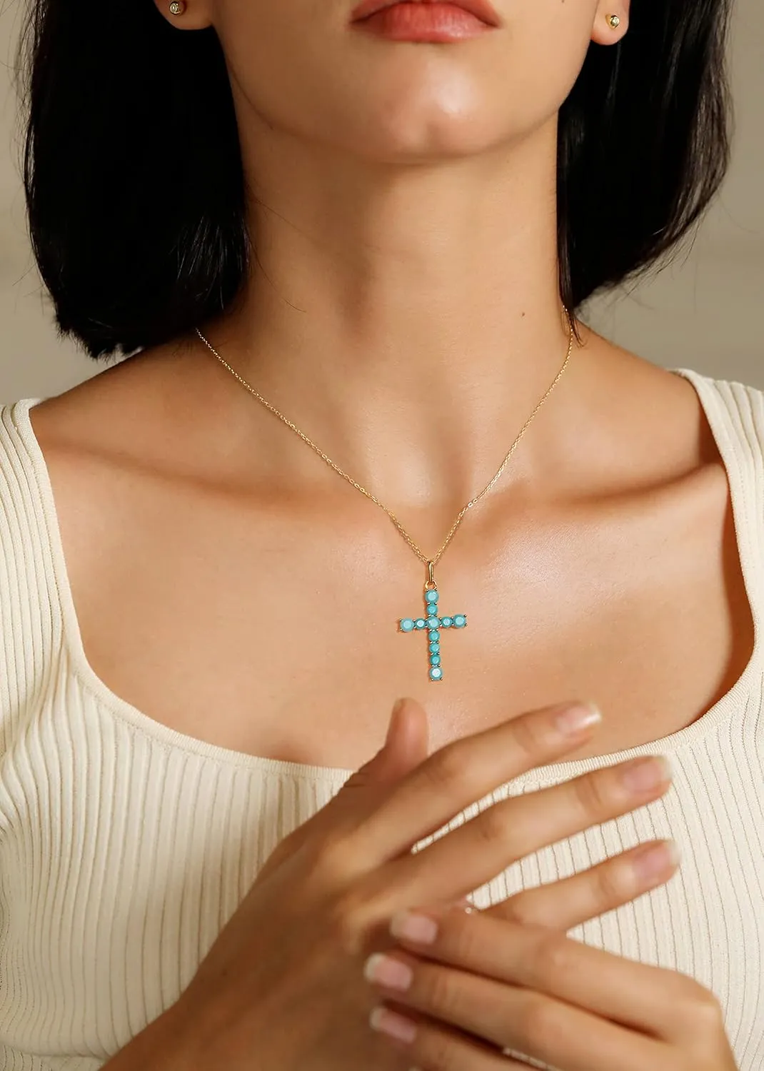 S.Leaf Cross Necklace for Women Gold Diamond Cross Necklaces for Women Sterling Silver Cross Pendant Necklaces for Women Birthday Anniversary