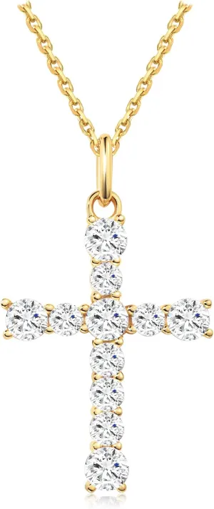 S.Leaf Cross Necklace for Women Gold Diamond Cross Necklaces for Women Sterling Silver Cross Pendant Necklaces for Women Birthday Anniversary
